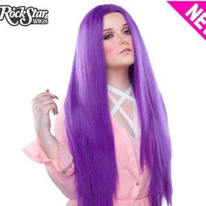 *NEW* LACE FRONT YAKI STRAIGHT 32" - PURPLE MIX WIG